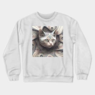 A Fractal Pattern Featuring A Kitten Crewneck Sweatshirt